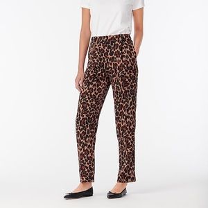 NWOT J. Crew Leopard High Rise Wide Leg Trouser Pants